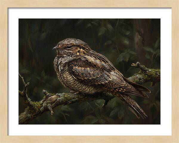 Nightjar Perched In Nature