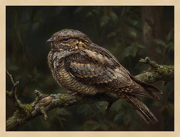 Nightjar Perched In Nature