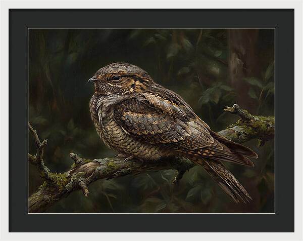 Nightjar Perched In Nature