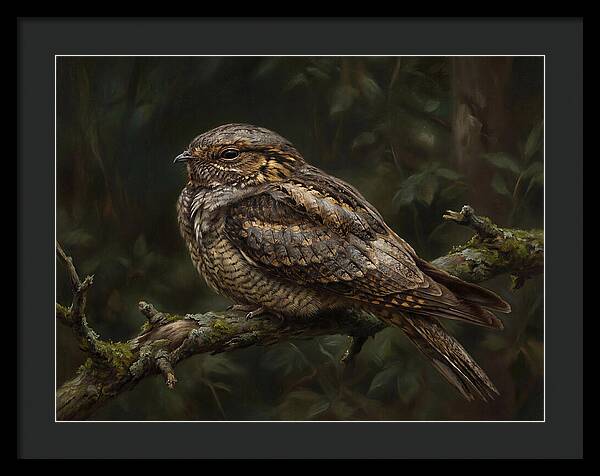 Nightjar Perched In Nature