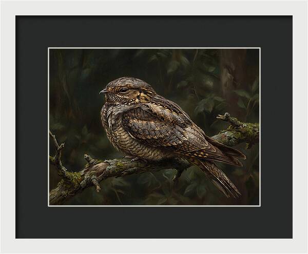 Nightjar Perched In Nature