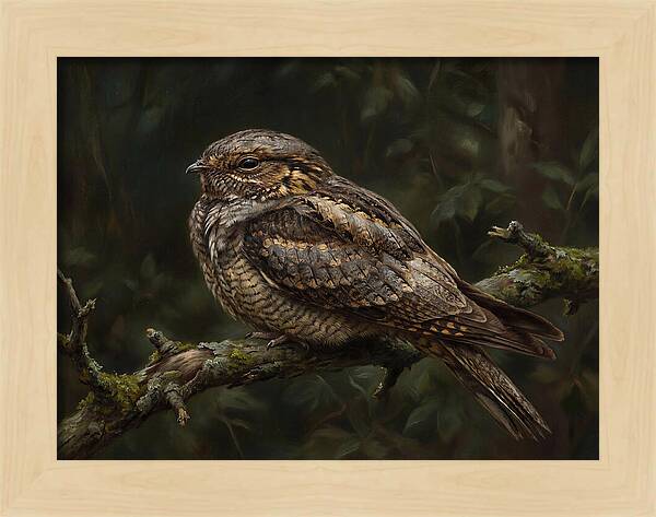 Nightjar Perched In Nature