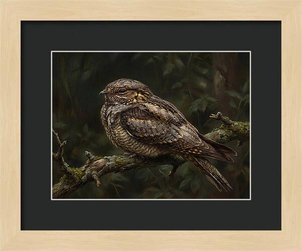 Nightjar Perched In Nature