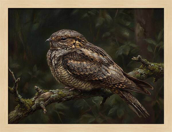 Nightjar Perched In Nature