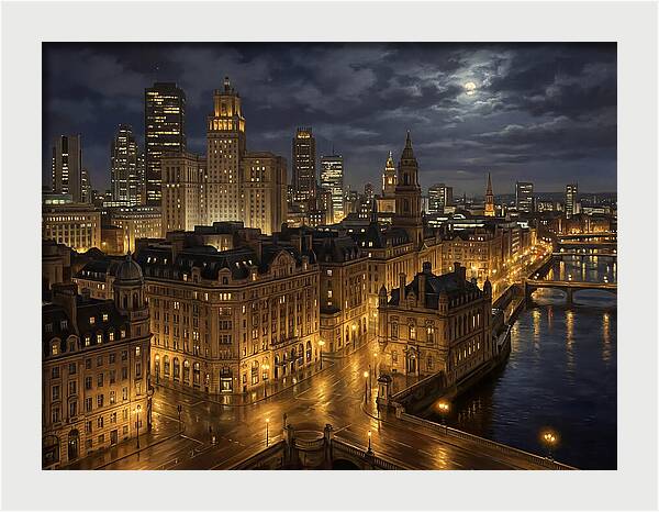 Nighttime Cityscape Serenity