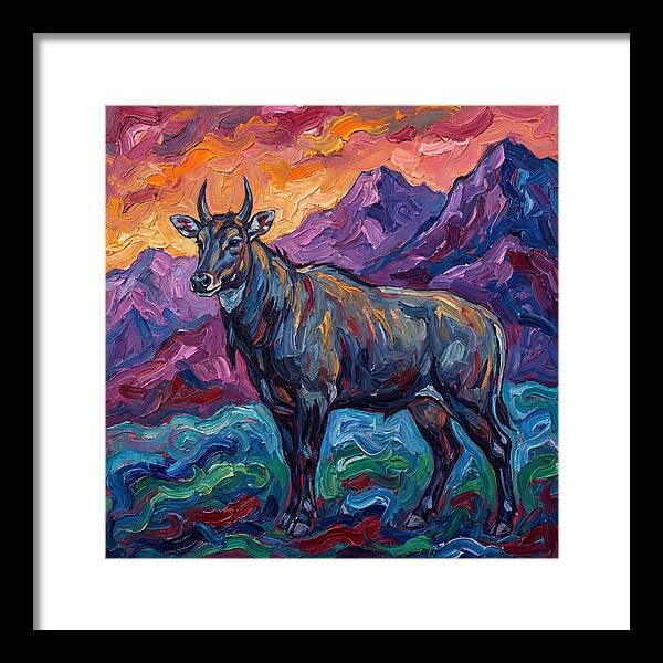 Nilgai Amidst Colorful Scenery