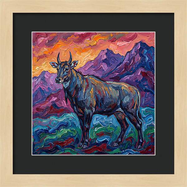 Nilgai Amidst Colorful Scenery