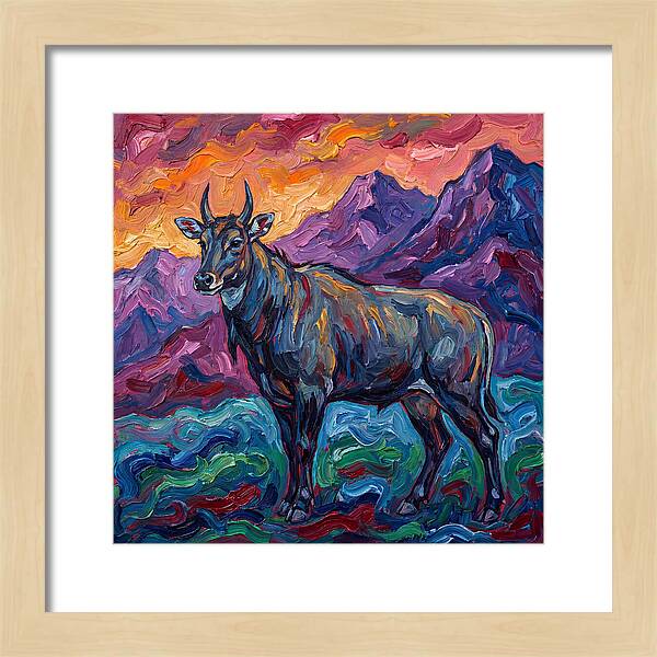 Nilgai Amidst Colorful Scenery