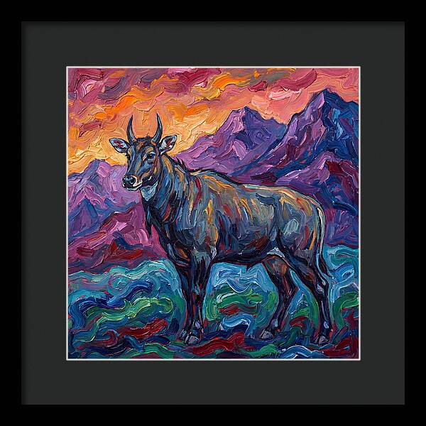 Nilgai Amidst Colorful Scenery