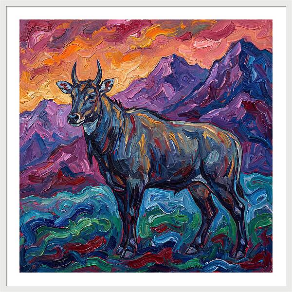 Nilgai Amidst Colorful Scenery