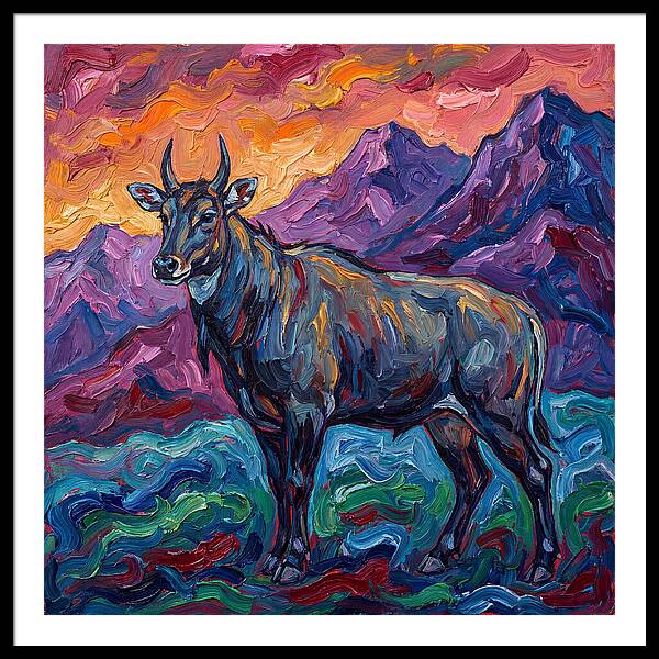 Nilgai Amidst Colorful Scenery