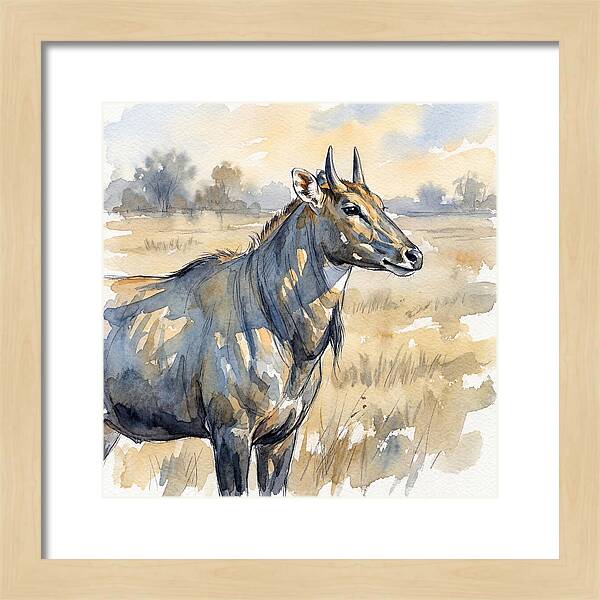 Nilgai In Tranquil Landscape