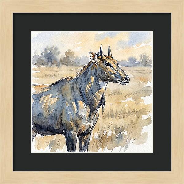 Nilgai In Tranquil Landscape