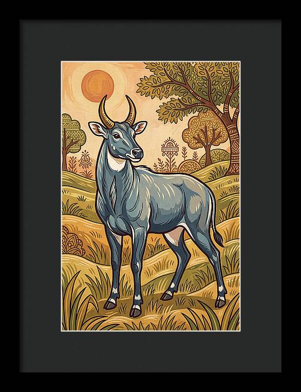 Nilgai In Vibrant Landscape