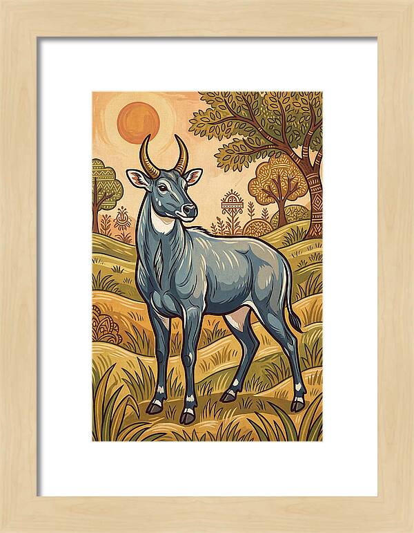 Nilgai In Vibrant Landscape