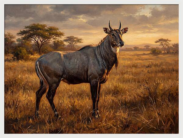 Nilgai Standing Proudly In The Grasslands