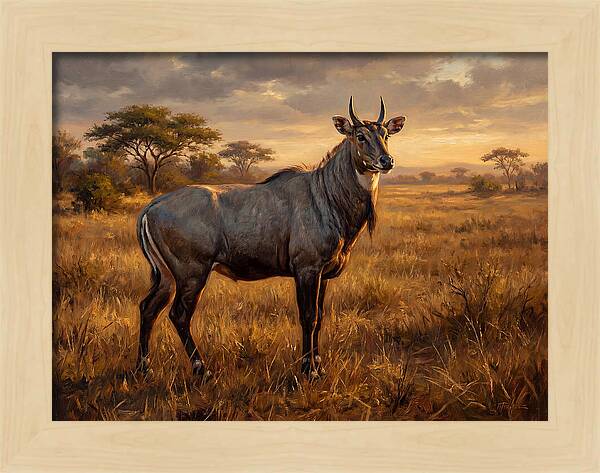 Nilgai Standing Proudly In The Grasslands
