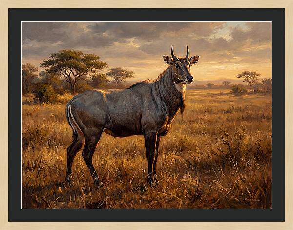 Nilgai Standing Proudly In The Grasslands