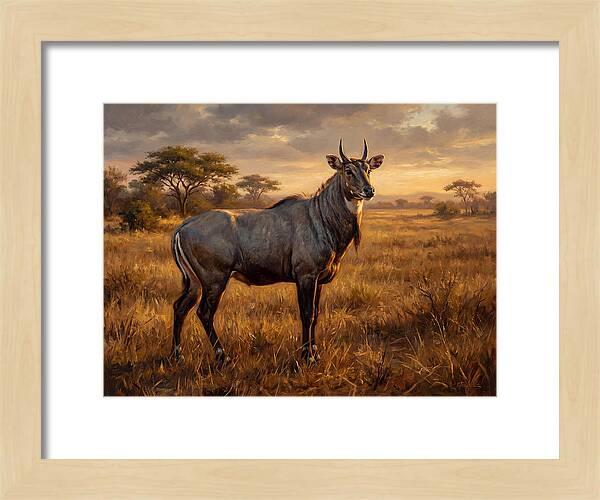 Nilgai Standing Proudly In The Grasslands