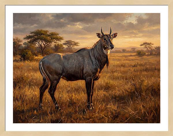 Nilgai Standing Proudly In The Grasslands