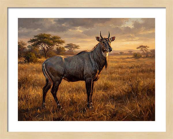 Nilgai Standing Proudly In The Grasslands