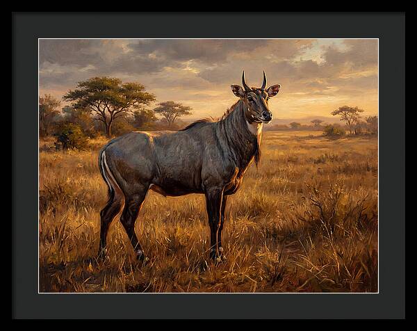 Nilgai Standing Proudly In The Grasslands