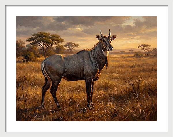 Nilgai Standing Proudly In The Grasslands