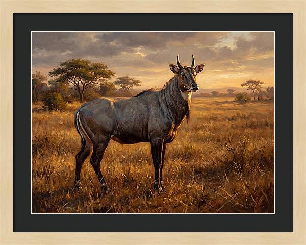 Nilgai Standing Proudly In The Grasslands
