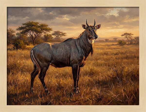 Nilgai Standing Proudly In The Grasslands