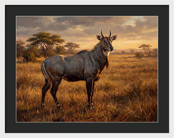 Nilgai Standing Proudly In The Grasslands