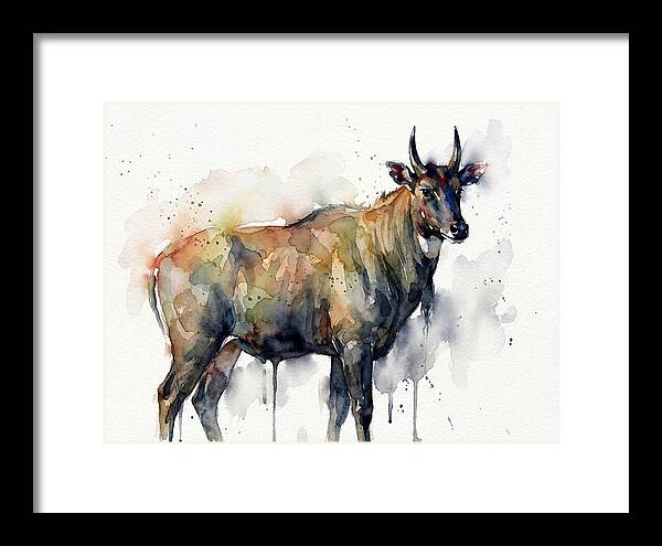 Nilgai Watercolor Portrait