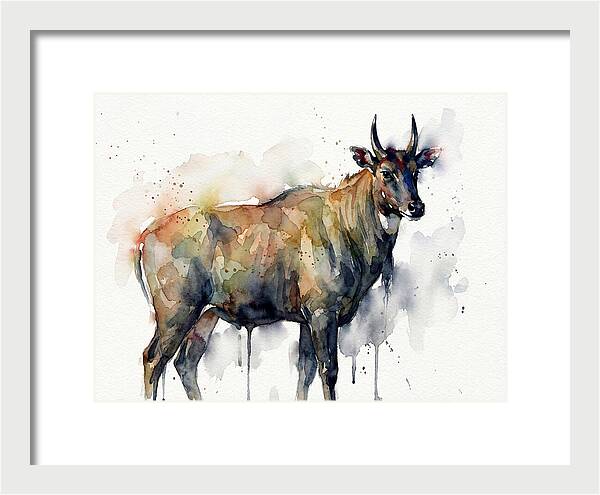 Nilgai Watercolor Portrait