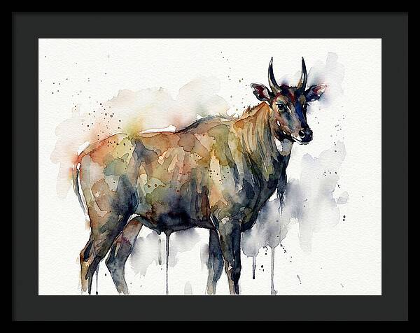 Nilgai Watercolor Portrait