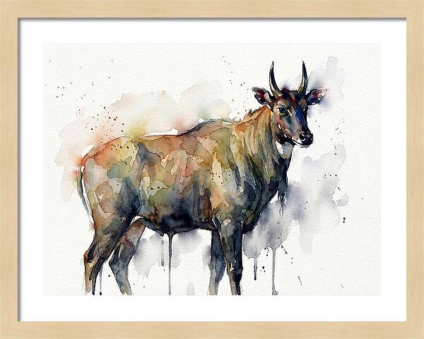 Nilgai Watercolor Portrait