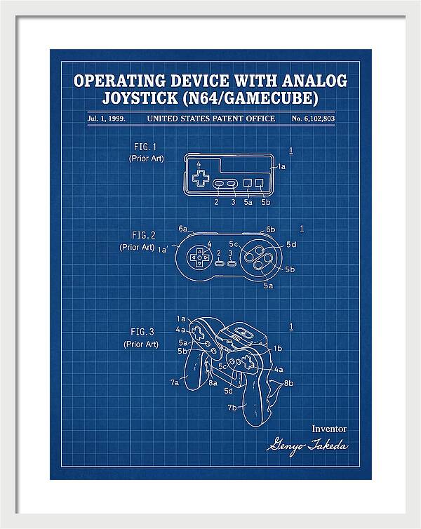 Nintendo N64 Controller Blueprint Patent Us6102803a