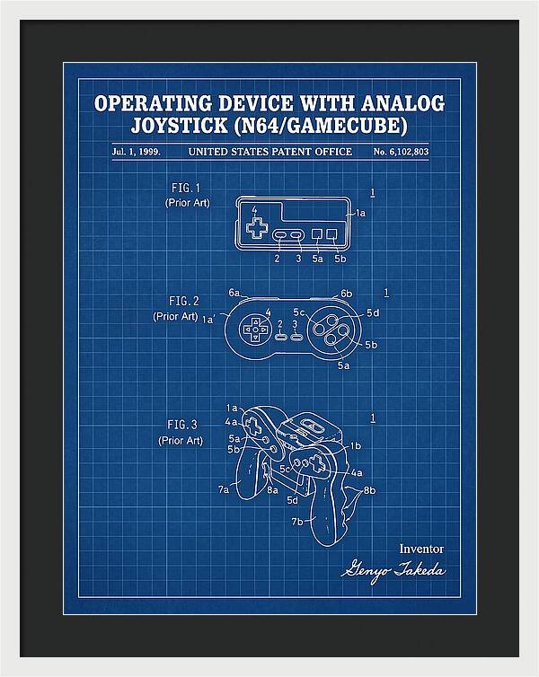 Nintendo N64 Controller Blueprint Patent Us6102803a