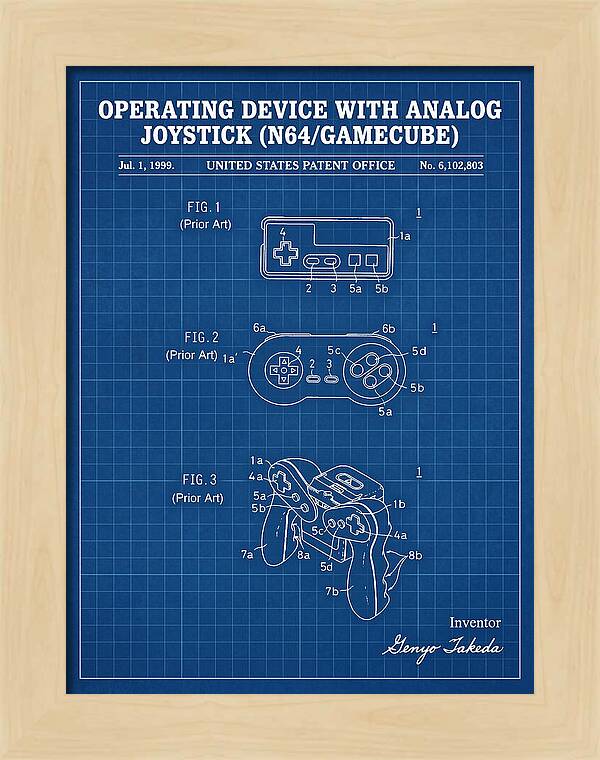 Nintendo N64 Controller Blueprint Patent Us6102803a