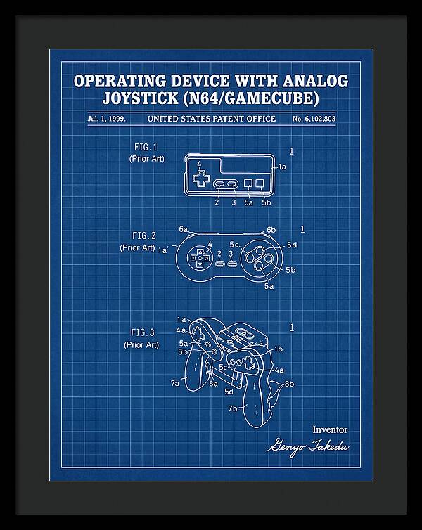 Nintendo N64 Controller Blueprint Patent Us6102803a
