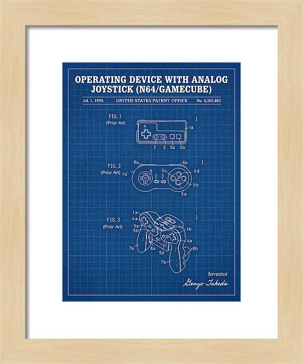 Nintendo N64 Controller Blueprint Patent Us6102803a