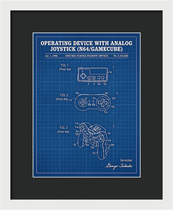Nintendo N64 Controller Blueprint Patent Us6102803a