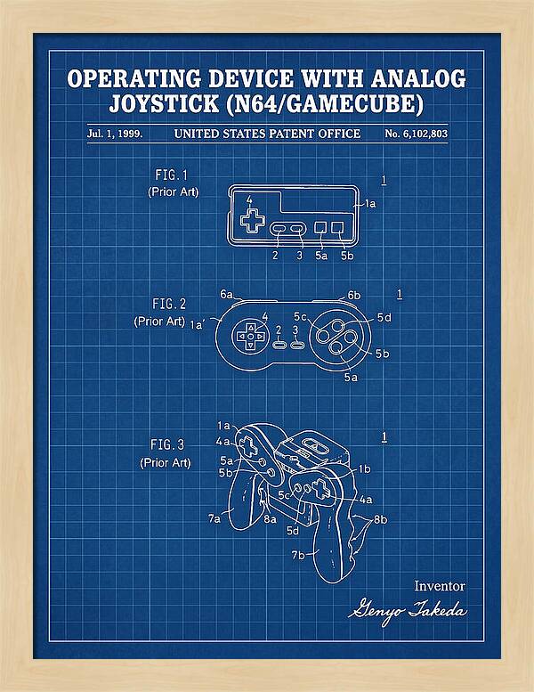 Nintendo N64 Controller Blueprint Patent Us6102803a