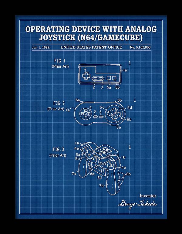 Nintendo N64 Controller Blueprint Patent Us6102803a