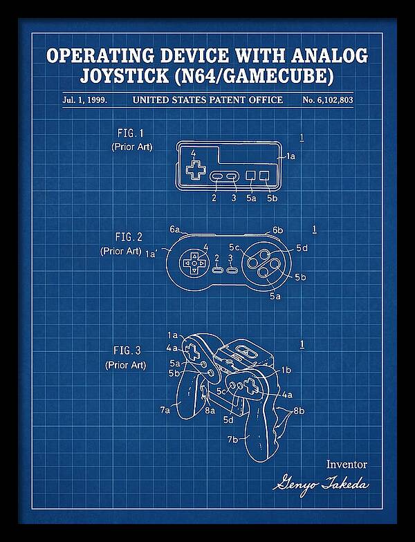 Nintendo N64 Controller Blueprint Patent Us6102803a
