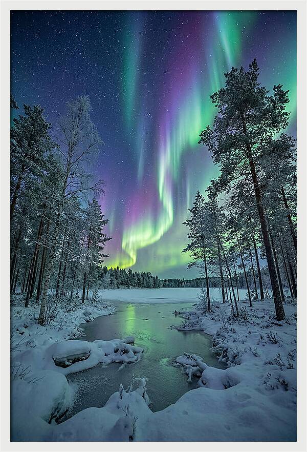 Northern Lights Above The Pines