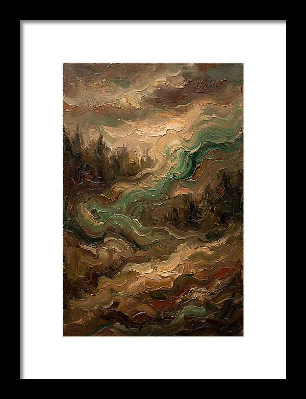 Northern Lights In Emerald Waves
