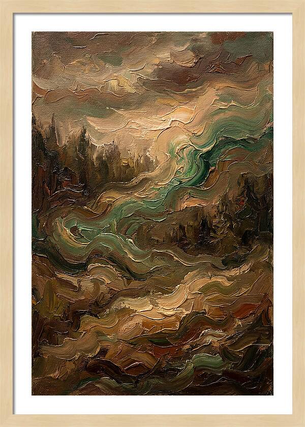 Northern Lights In Emerald Waves