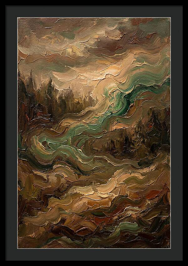 Northern Lights In Emerald Waves