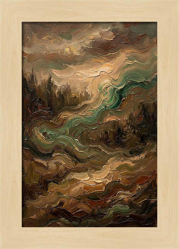 Northern Lights In Emerald Waves