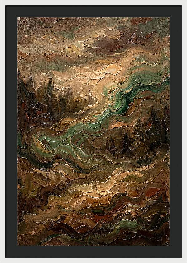 Northern Lights In Emerald Waves