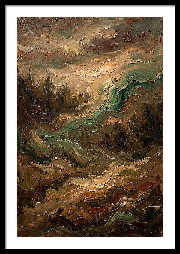 Northern Lights In Emerald Waves